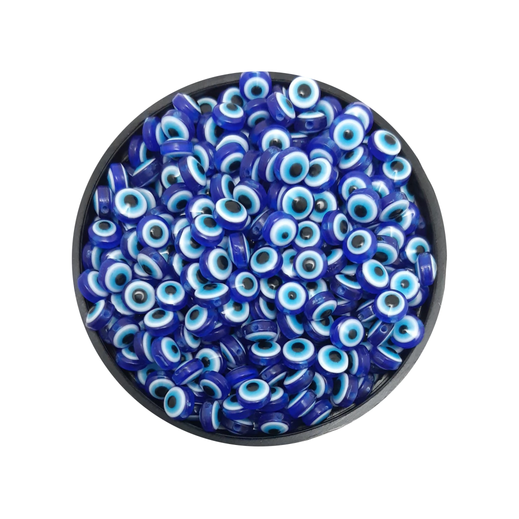Ojos turcos chatos azúl 6mm x 20u.