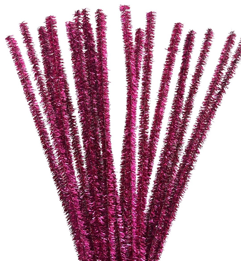 Limpia pipa lurex fucsia x 10 un.   