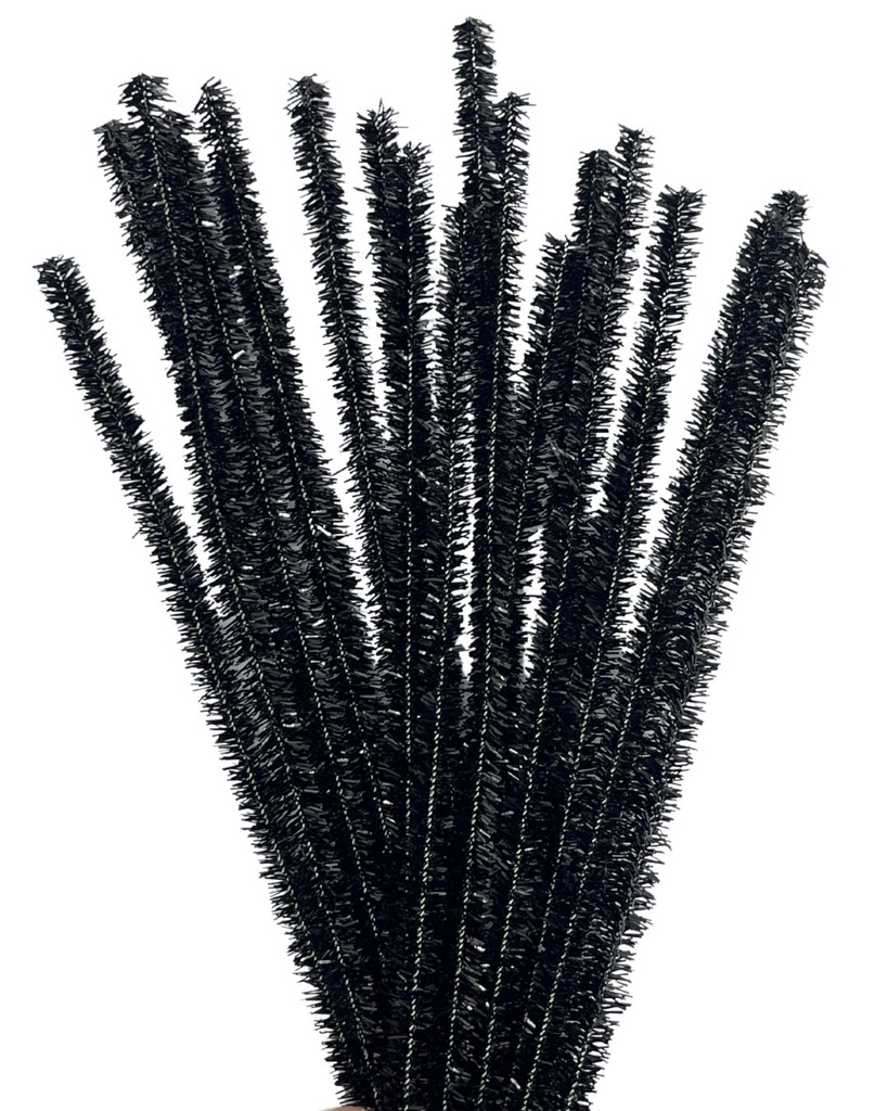 Limpia pipa lurex negro x 100 un.   
