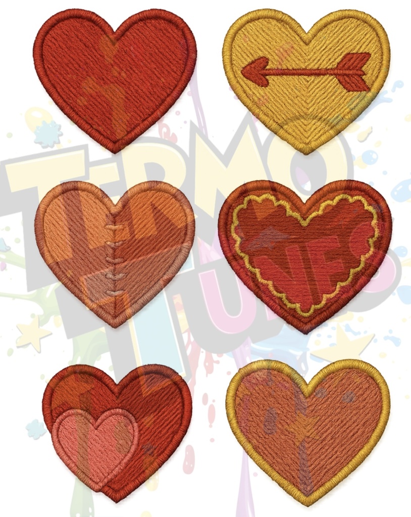 Transfer DTF simil bordado corazón x 1 hoja