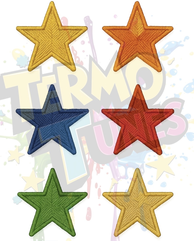 Transfer DTF simil bordado estrella x 1 hoja 