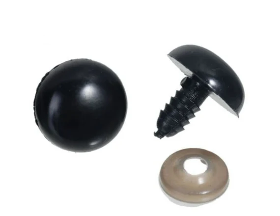 Ojos plásticos con tarugo y seguridad 14mm x 10un 