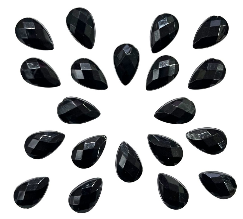 Gemas termopegables negra gota 8x12mm x 20un  