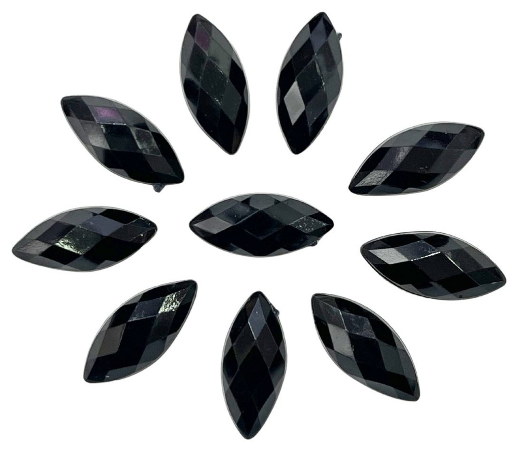 Gemas termopegables negra navette x 10un  