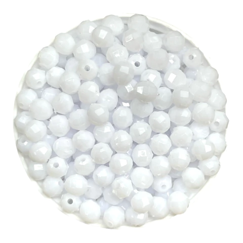 Bolita plástica facetada blanca 4mm x 10gr 