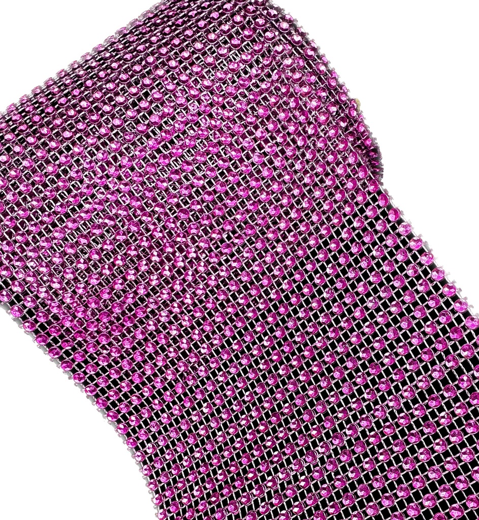 Falso strass fucsia 24 líneas x 1 mt.