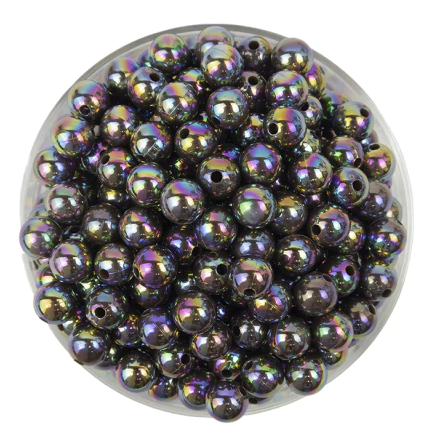 Bolitas Plásticas AB negra 6mm lisa x 10gr