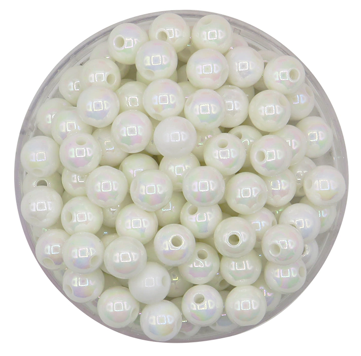 Bolitas Plásticas AB blanca 6mm lisa x 10gr 