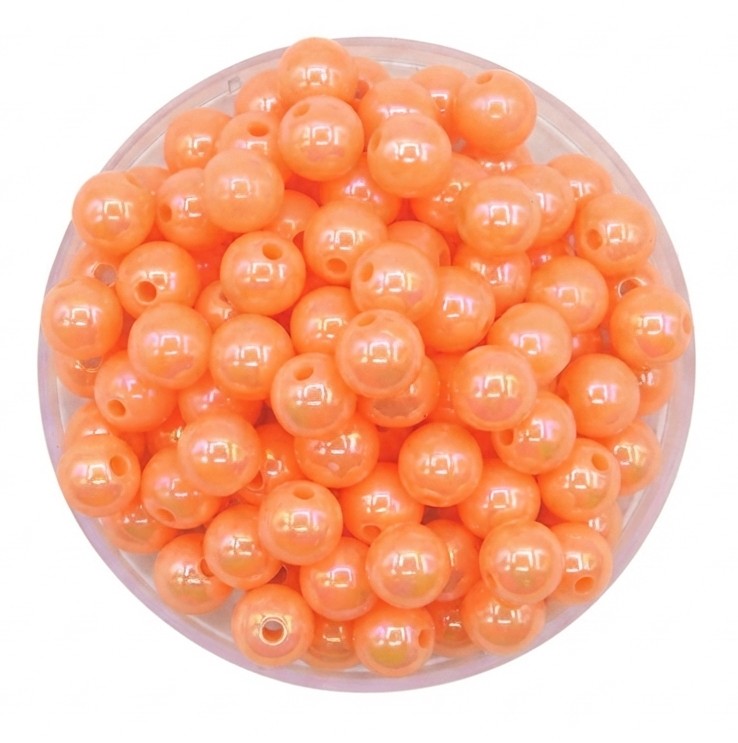Bolitas Plásticas AB naranja 6mm lisa x 10gr   