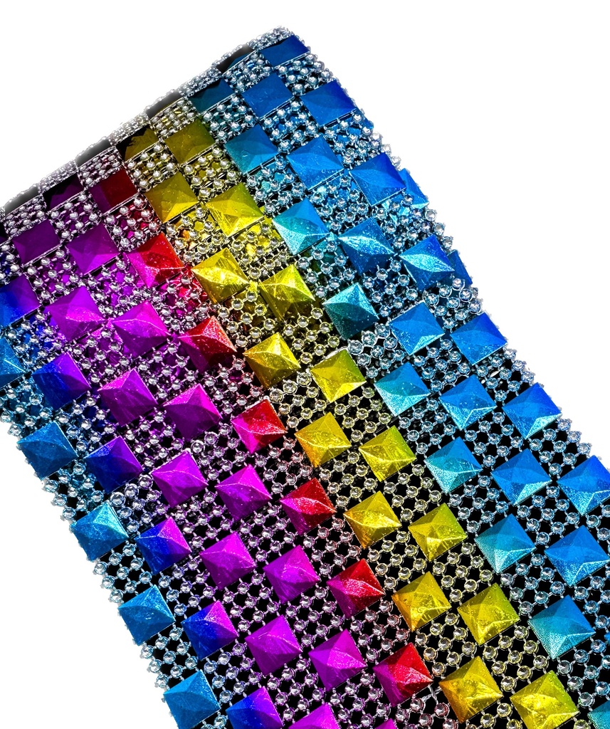 Falso strass c/forma multicolor x 1 mt.