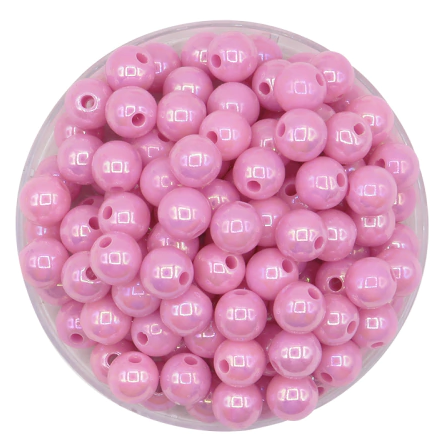 Bolitas Plásticas AB rosa 6mm lisa x 10gr   