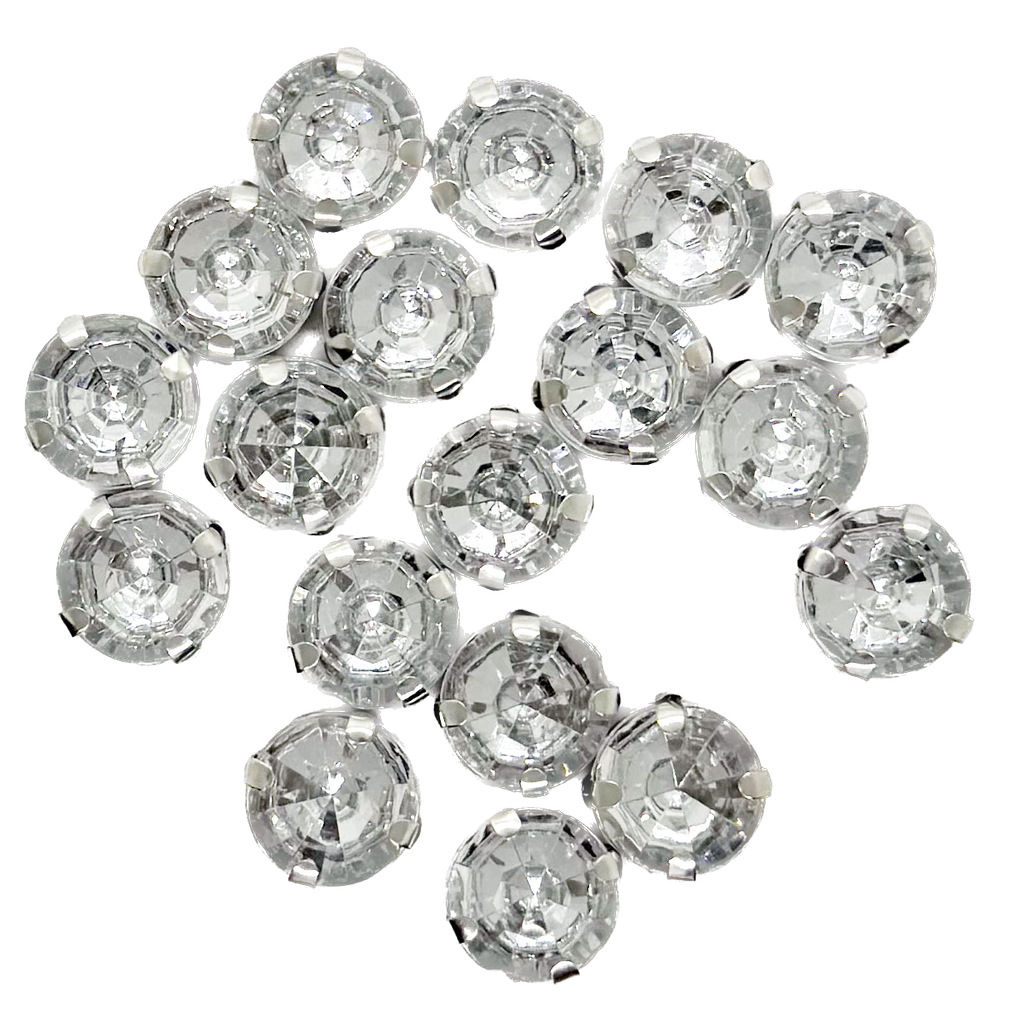 Gema engarzada redonda plata 10mm x 20un.