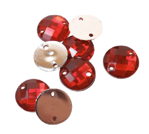 Gema p/coser redonda 20mm roja x 25U  