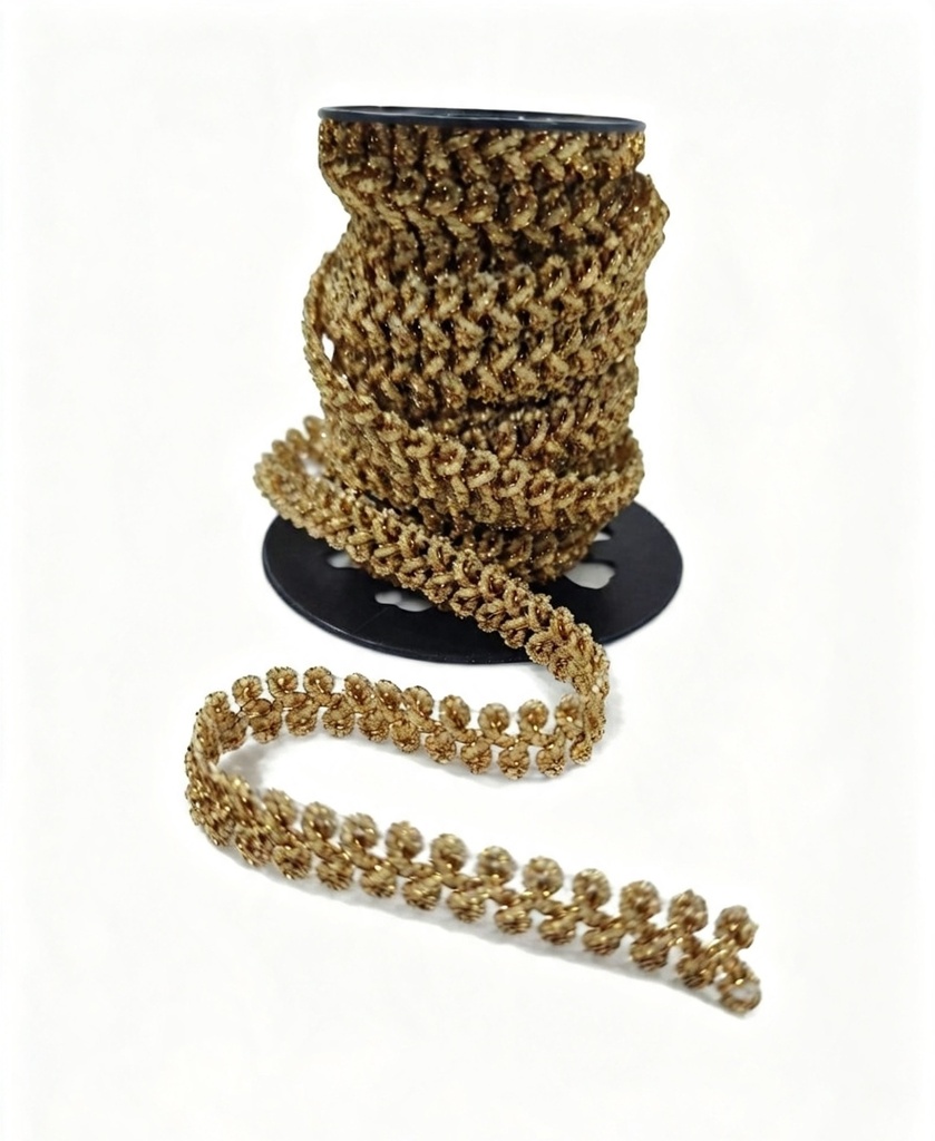 Galón dorado lurex 12mm x 1mt