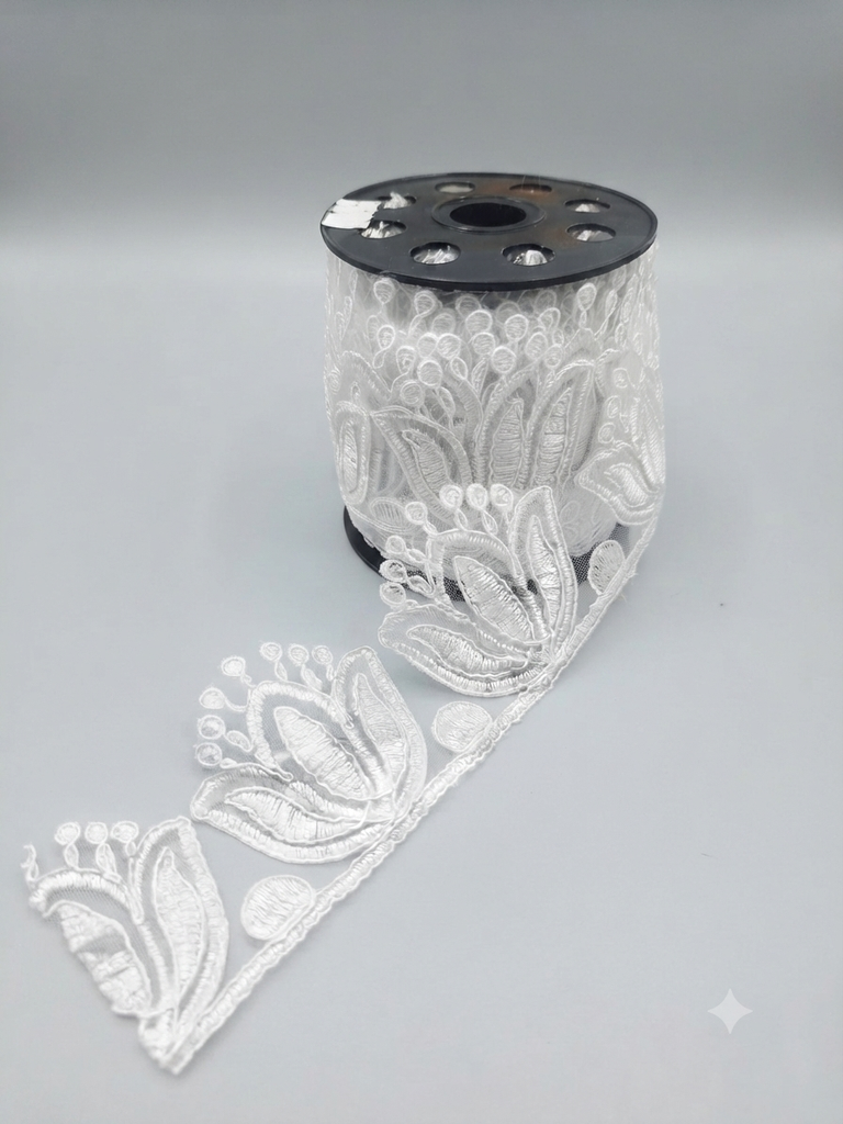 Galón broderie blanco x 5,5cm x 1 mt 