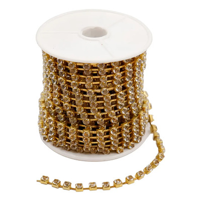 Strass cristal SS16 beige base oro x 10ydas 