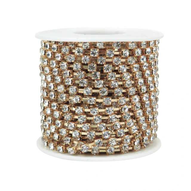 Strass cristal SS18 base oro #cristal x mt. 
