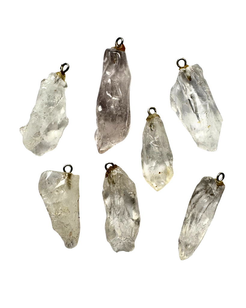 Dije piedra Cuarzo Cristal pico c/pitón x 1 un.     