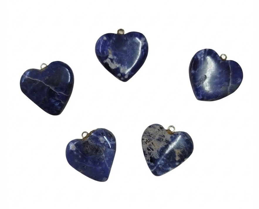Dije piedra corazón sodalita c/pitón x 1 un.   