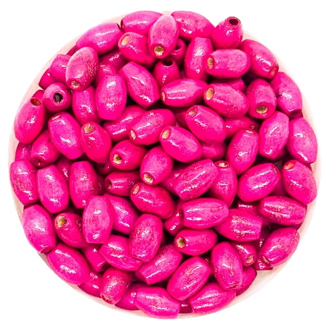 Arroz madera 8x5mm fucsia x 20gr.