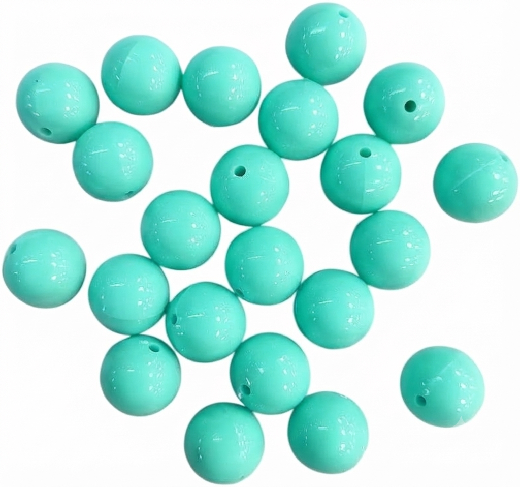 Bolita acrílico lisa 14mm aqua x 40gr