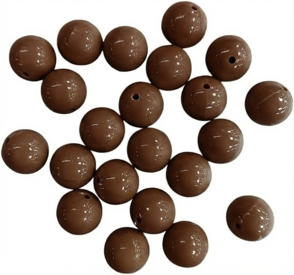 Bolita acrílico lisa 14mm marron x 40gr