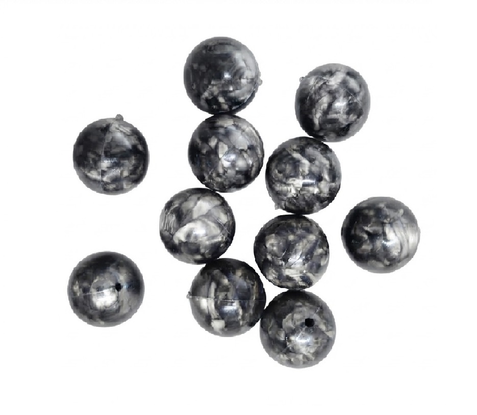 Bolita acrílico lisa 16mm marmolda gris x 40gr