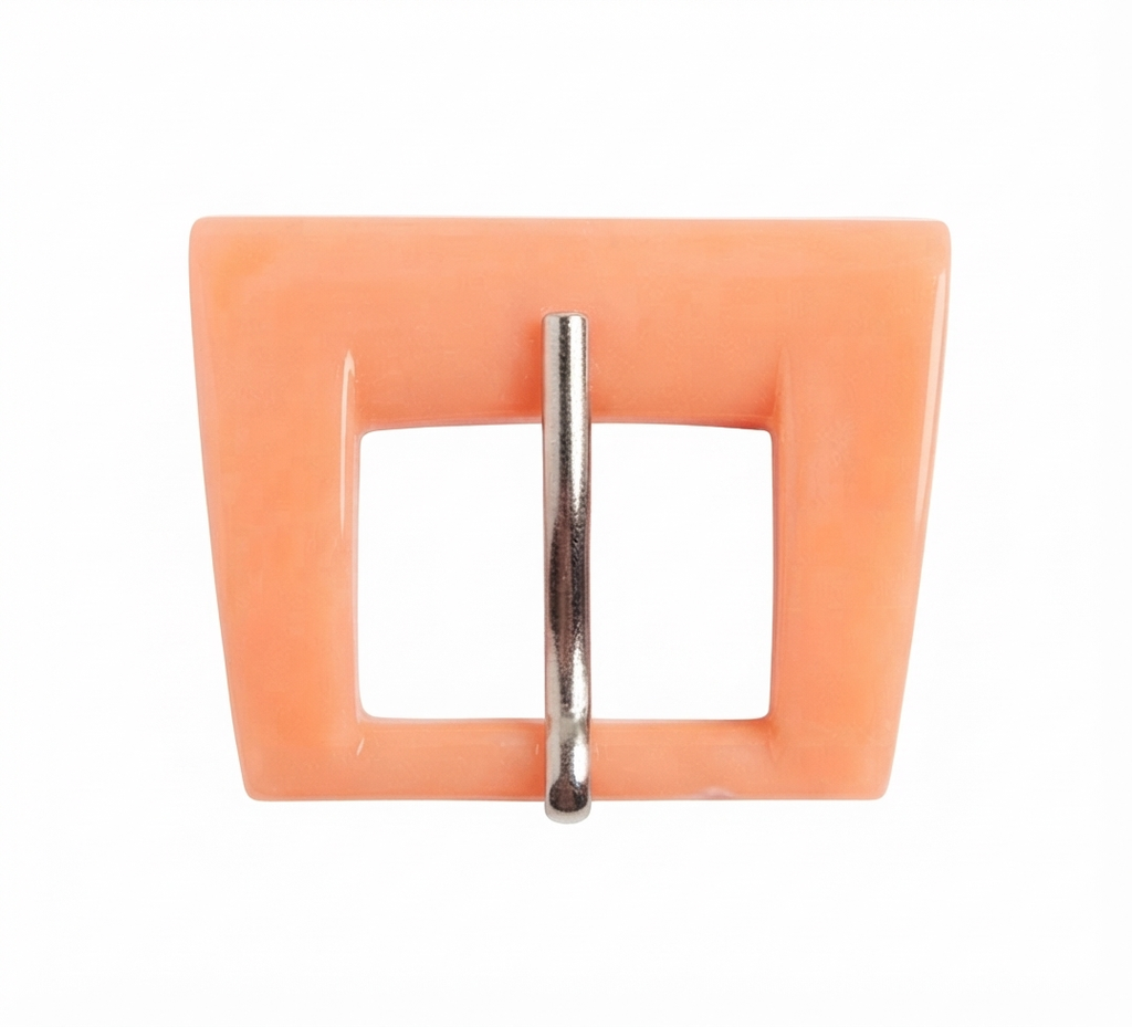 Hebilla acrilica Carey Naranja cuadrada 35x45x40mm 