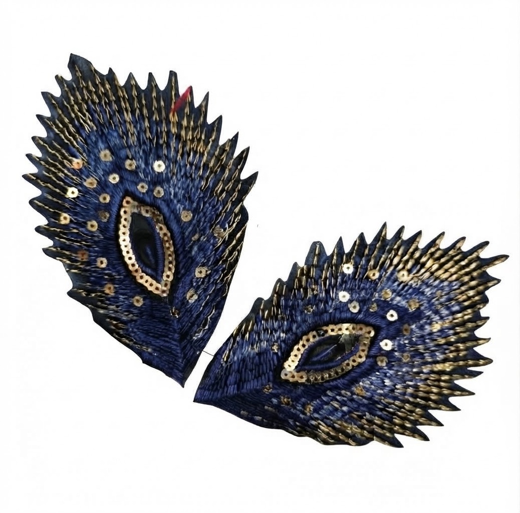 Aplique termodinámico pluma pavo real azul x 2un