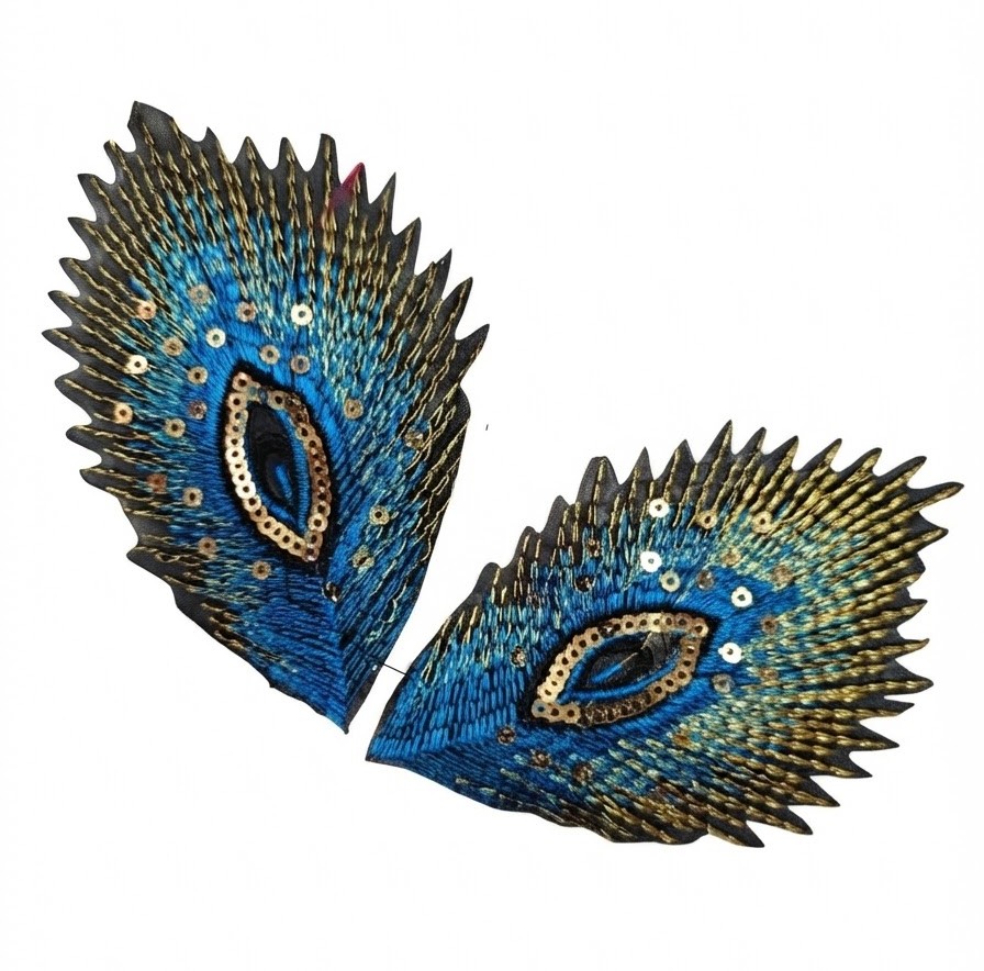 Aplique termodinámico pluma pavo real celeste x 2un 