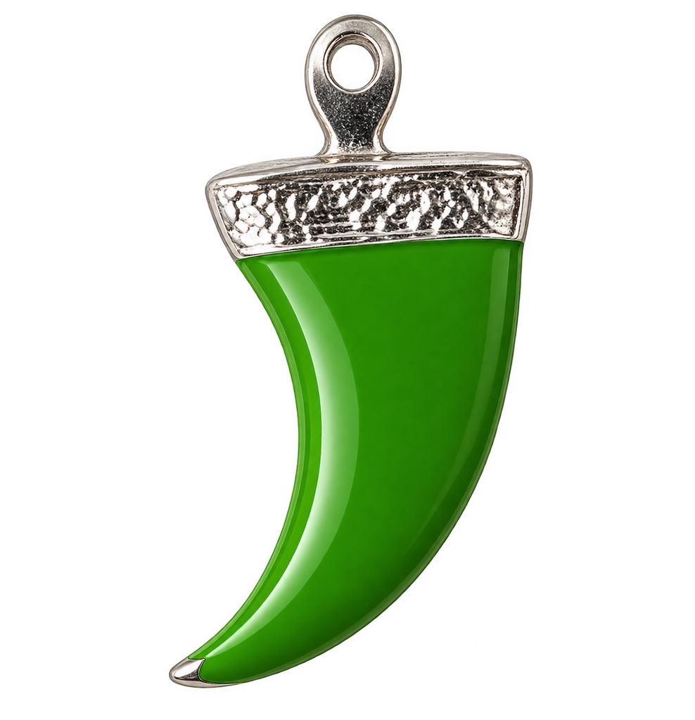 Dije de fundición diente verde x 1un 