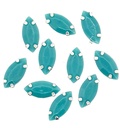 Gema engarzada navette turquesa opaco 7x15mm x 10un.