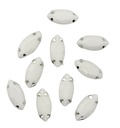Gema engarzada navette blanco opaco 7x15mm x 10un.