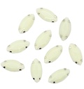 Gema engarzada navette natural opaco 7x15mm x 10un.