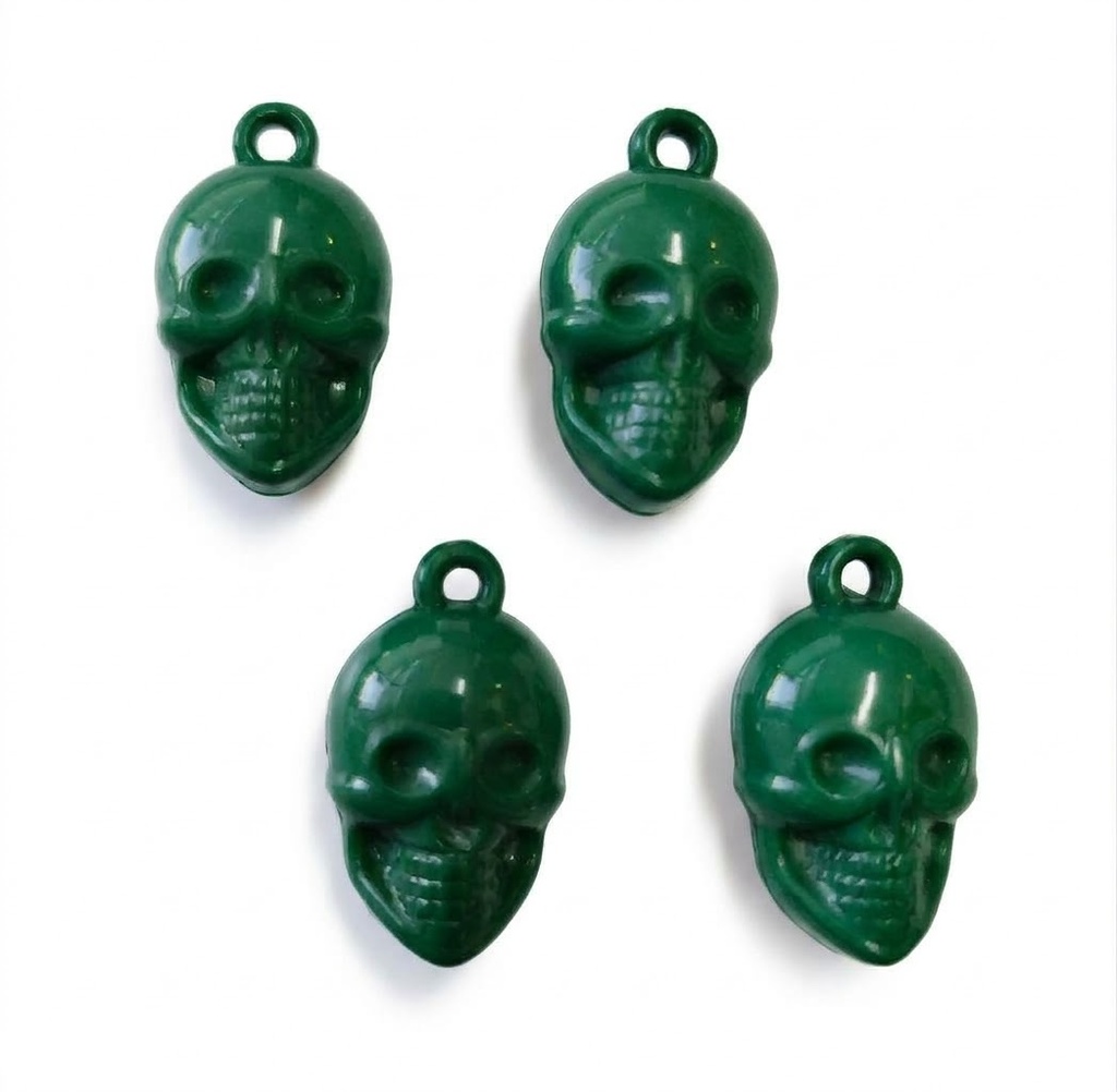 Dije calavera verde x 4un 