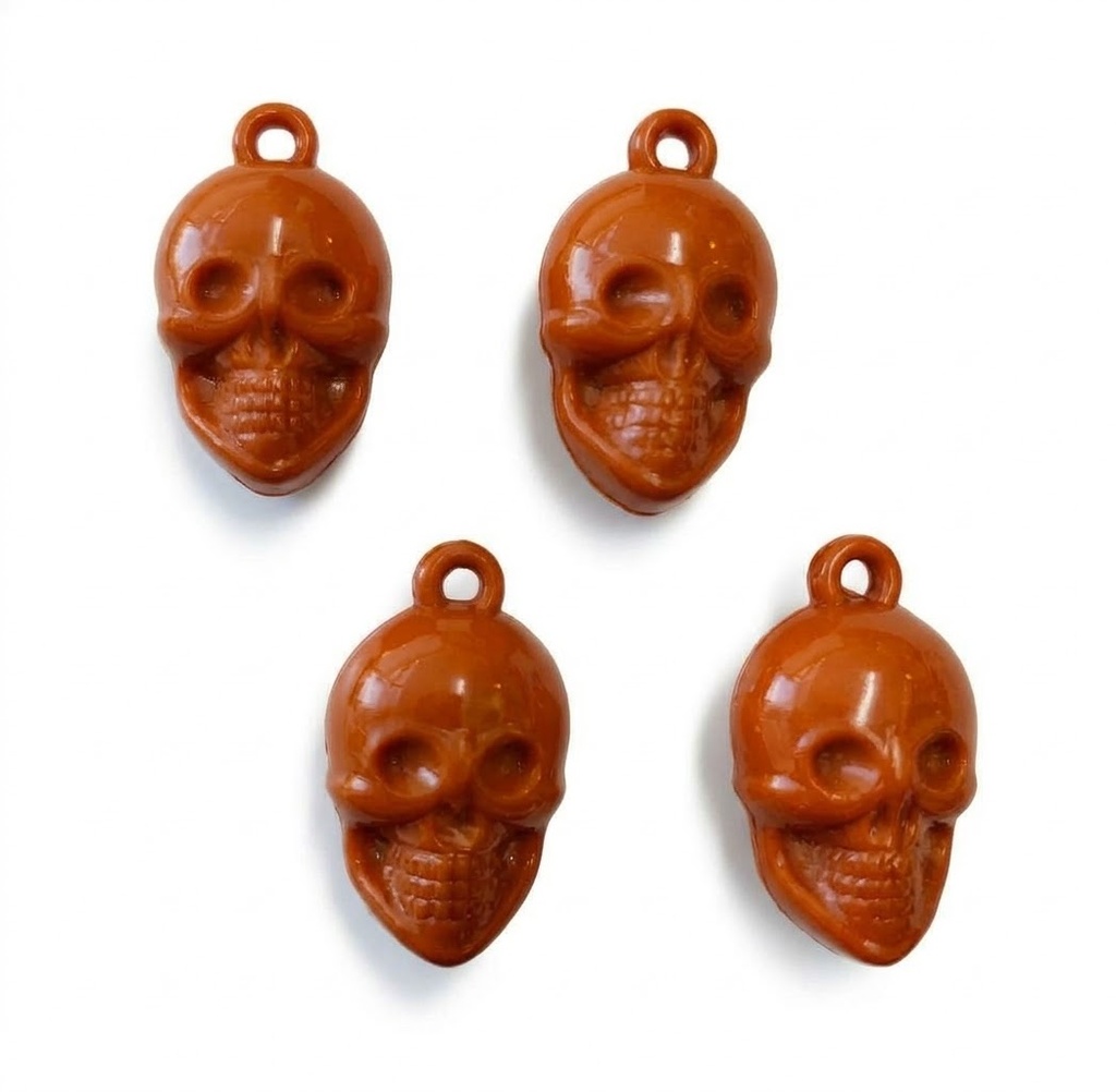 Dije calavera naranja x 4un   