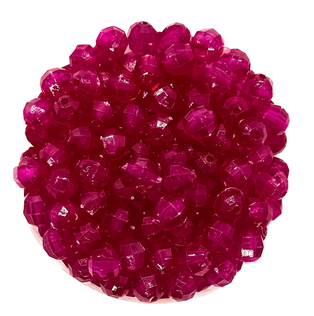 Bolita acrílica facetada bordo 6mm x 10g