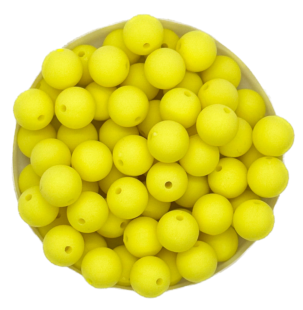 Bolita acrílico engomada amarillo  8mm x 10g