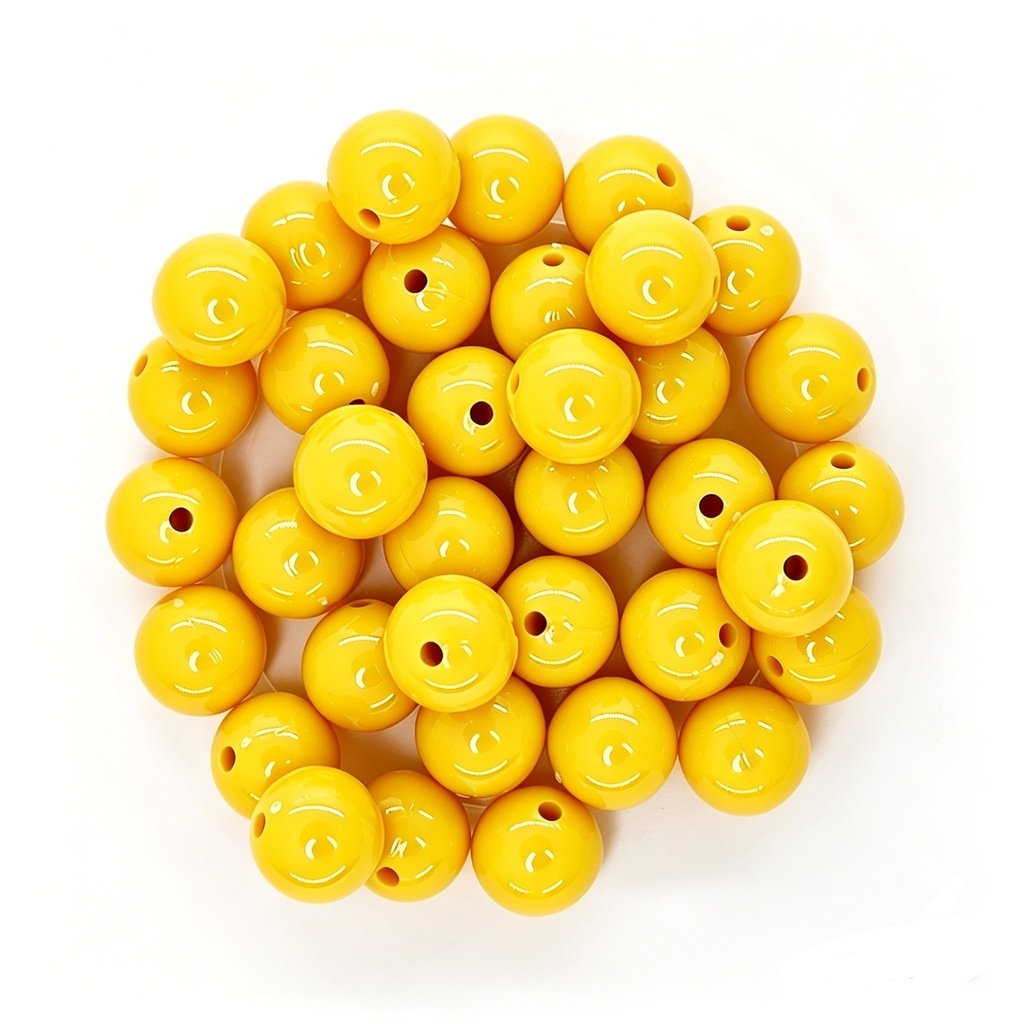 Bolita acrílico lisa amarillo oro 8mm x 10g