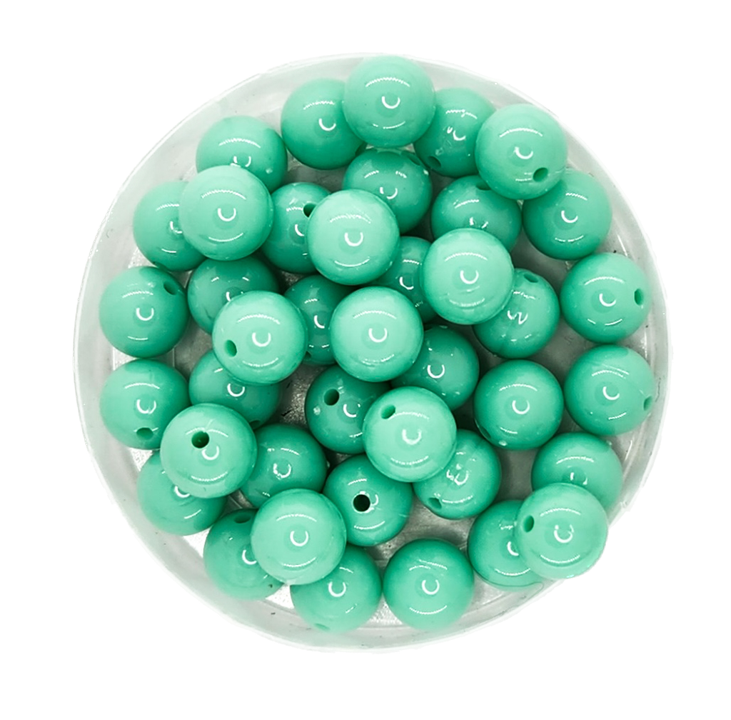 Bolita acrílico lisa aqua (2) 8mm x 10g