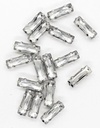 Gema engarzada rectangular plata 5x15mm x 50un.