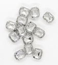 Gema engarzada rectangular plata 6x8mm x 50un.