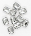 Gema engarzada plata rectangular 8x10 mm x 25un.