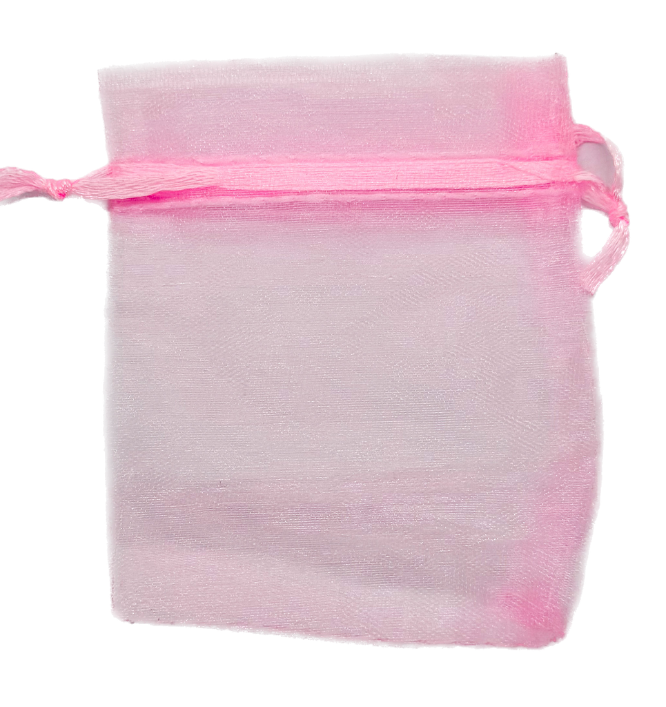 Bolsita de organza 8x6cm rosa chicle x 10un.