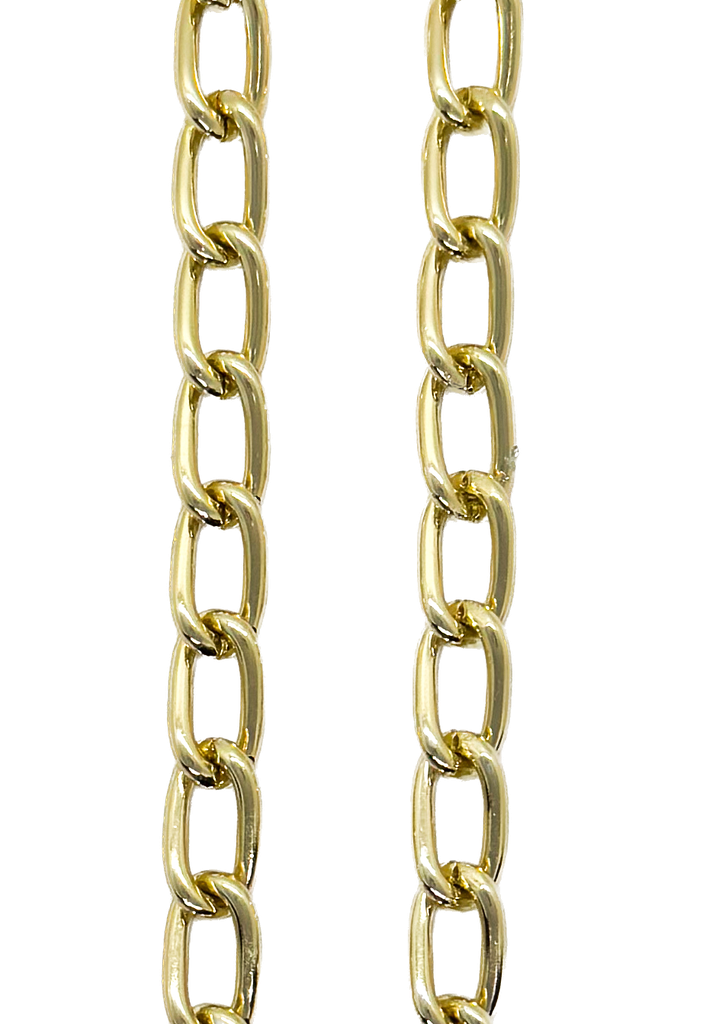 Cadena aluminio dorada N°3 x 1 mt