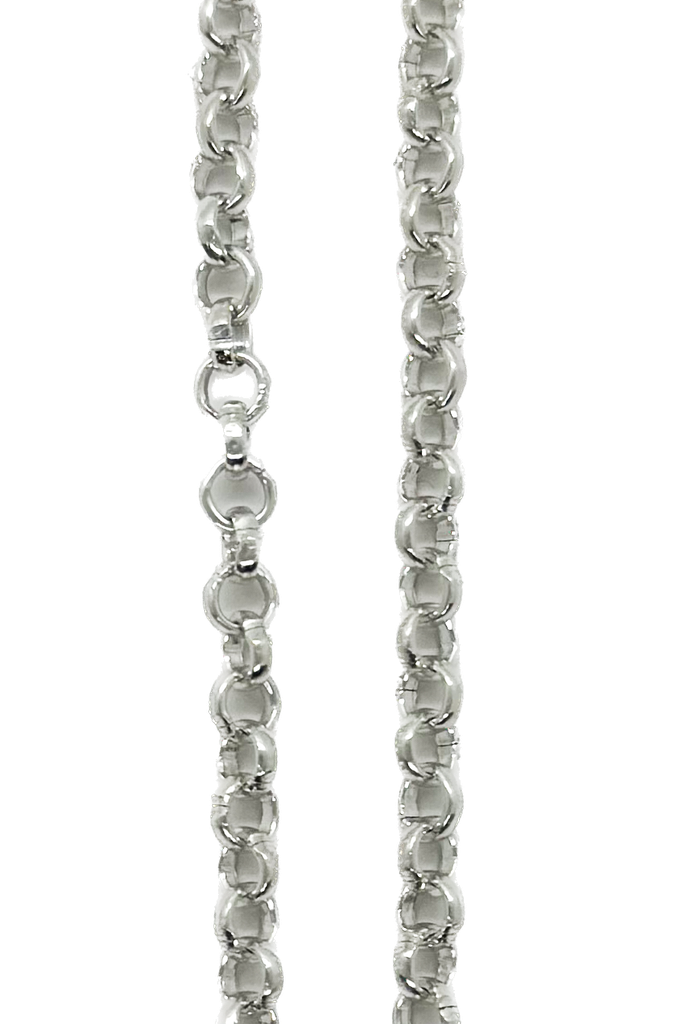 Cadena aluminio plata rolo N°12 x 1mt