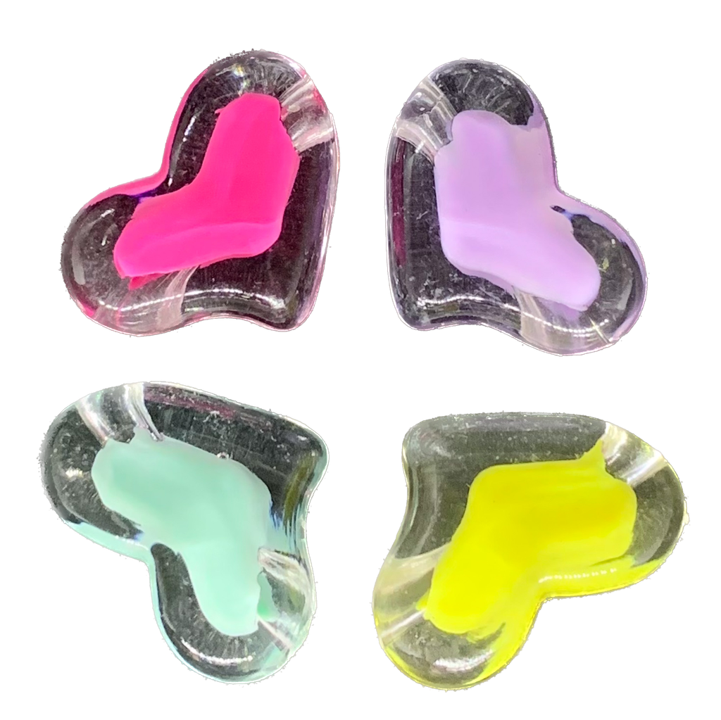 Corazón inyectado pastel colores surtidos x 10gr.