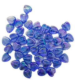 Corazón plástico azúl tornasol 8mm x 10gr.