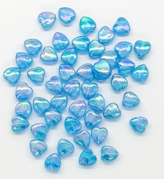 Corazón plástico celeste tornasol 8mm x 10gr.