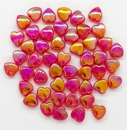 Corazón plástico rojo tornasol 8mm x 10gr.